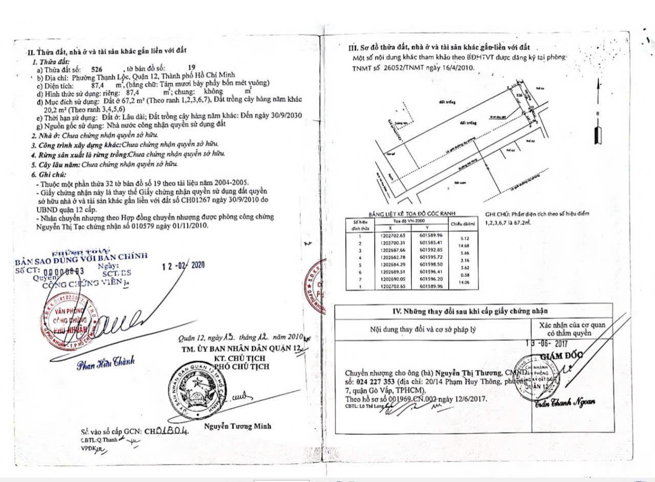 44. THẠNH LỘC 12 - 25 tỷ sale 5,1 TỶ CÒN 19,9 TỶ- KHU ĐẤT 1000M2  NGAY TRUNG TÂM PHƯỜNG THẠNH LỘC - Ảnh 1